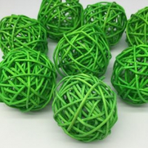 Ротанговые шары 7 см В упаковке 5 шт. Цвет: зеленый