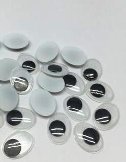 Глазки овальные черно-белые 12*16 мм (в 1 упаковке -50 шт)