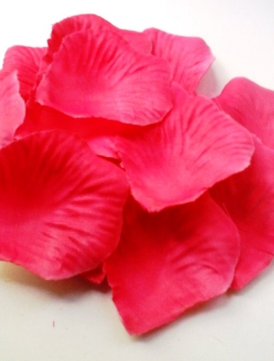 Лепестки роз, ткань  5,5 х 4,5 см, 144 шт  розовый