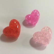 Фигурная бусина под кварц  Сердце упаковка 3 шт светло розовое