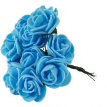 Букетик  Роз из фоамирана ( 1  букет 12 розочек) 3 х 10 см  голубой