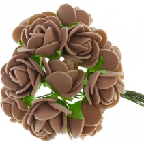 Букетик  Роз из фоамирана ( 1  букет 12 розочек) 3 х 10 см  коричневый