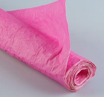 Бумага жатая Эко Люкс  70-75 см  5 ярд розовая