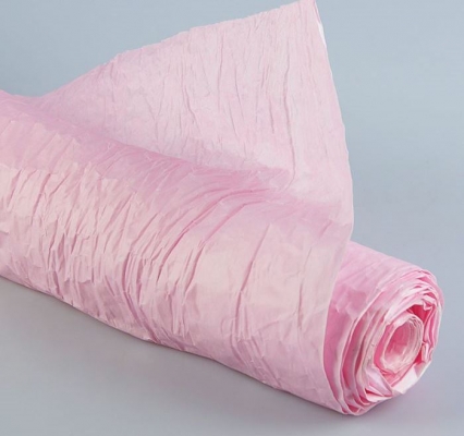 Бумага жатая Эко Люкс  70-75 см 5 ярд светло розовая