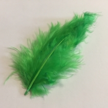 Пушистые натуральные перья 9 см 20 шт зеленые
