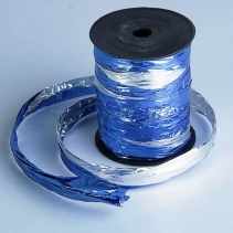 Лента из полисилка, синий + серебро, 12,5 см х 20 м
