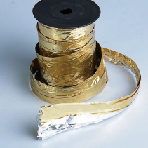 Лента из полисилка, золото жёлтое + серебро, 12,5 см х 20 м
