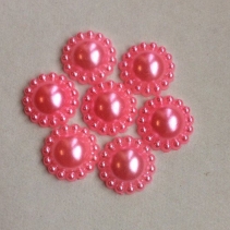 Полубусина Цветок  12 мм розовая упаковка 20 гр ( примерно 60 шт)
