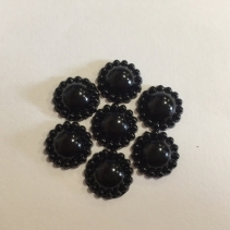 Полубусина Цветок черный  12 мм упаковка 20 гр ( примерно 60 шт)