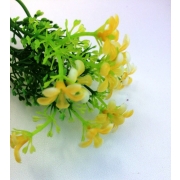 Цветы (пластик)   9-10 см  5 веток 15 цветочков желтые