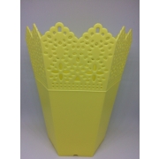 Кашпо пластик ажурный край многоугольник 10 х 14 см лимонное