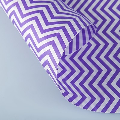 Упаковочная бумага Крафт 70 гр, двухсторонняя Зигзаг  50 см 10 м  фиолетовый