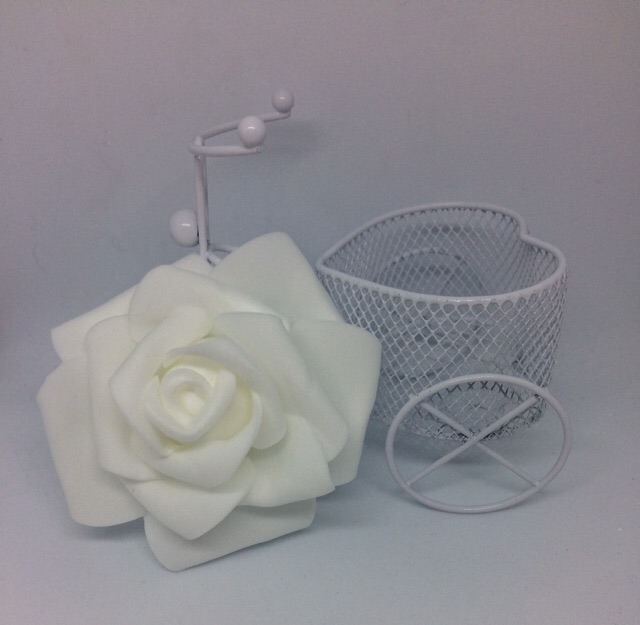 Головка розы из фоамирана 7 см упаковка 10 шт  белый