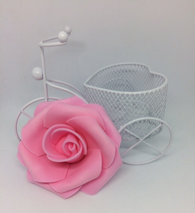 Головка розы из фоамирана 7 см упаковка 10 шт розовый