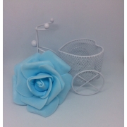 Головка розы из фоамирана 7 см упаковка 10 шт голубая
