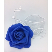 Головка розы из фоамирана 7 см упаковка 10 шт синяя