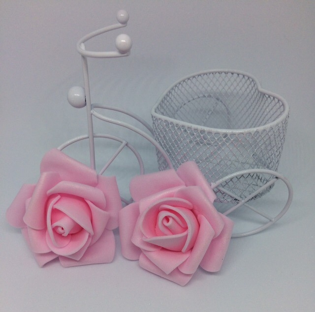 Головка розы из фоамирана 5 см упаковка 10 шт  розовая