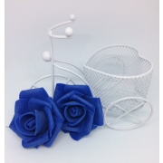 Головка розы из фоамирана 5 см упаковка 10 шт синяя