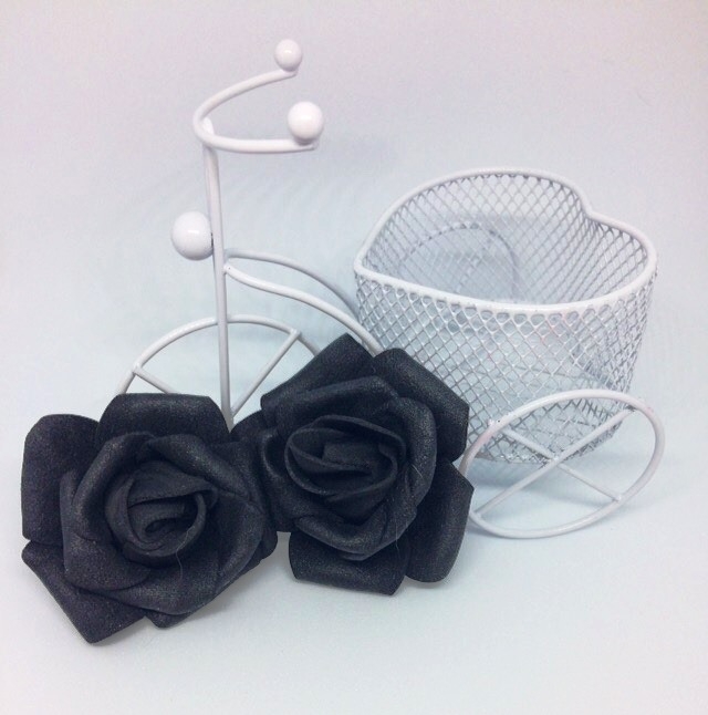 Головка розы из фоамирана 5 см упаковка 100 шт черная