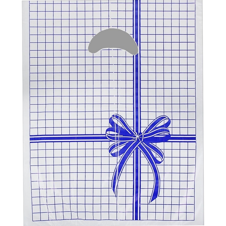 Пакет Синяя клетка полиэтиленовый с вырубной ручкой, 22х30 см, 12 мкм 100 шт
