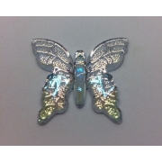 Бабочка акрил подвеска 4 см 1 шт  серебро