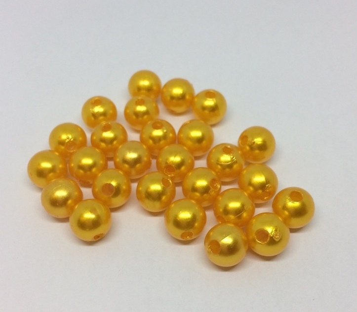 Бусины под жемчуг 10 мм упаковка 20  гр золотой