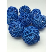 Ротанговые шары 4  см В упаковке 10 шт. Цвет: синий