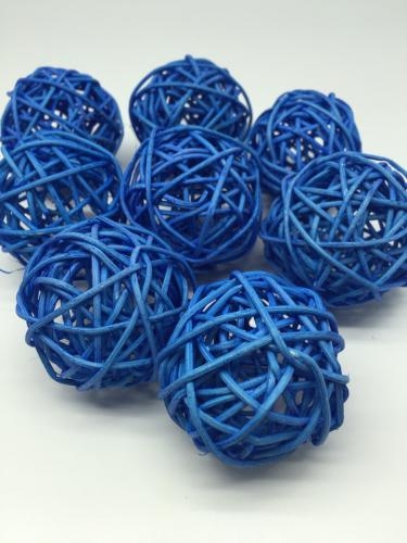 Ротанговые шары 4  см В упаковке 10 шт. Цвет: синий