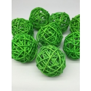 Ротанговые шары 4  см В упаковке 10 шт. Цвет: зеленый