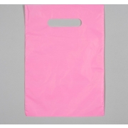 Пакет с вырубной ручкой 20 х 30 см  33 мк 50 шт  розовый