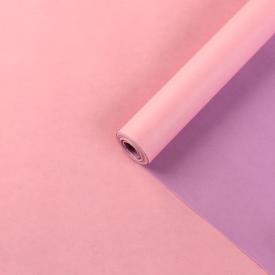 Бумага упаковочная крафт 2х сторонняя 70 см 10 м розовый - сирень
