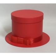Коробка "Шляпный цилиндр", 22(15,5)х13 см, 1 шт., красный