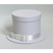Коробка "Шляпный цилиндр", 22(15,5)х13 см, 1 шт., белый