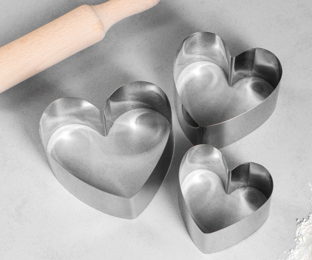 Набор форм для выпечки и выкладки «Сердце», 11х10х5 см, 3 шт