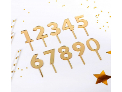 Набор топперов для торта  «Цифры», 10 шт, 8×3 см, цвет золотой