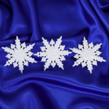 Украшение ёлочное Снежинка - морозный блеск 3 шт  d-6 см, белый