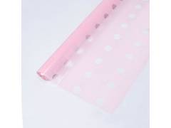 Пленка прозрачная с рисунком Нежно-розовая «Горох прозрачный» 70см 200гр