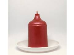 Свеча Столбик 4,5х8 см 80 гр  красный металл