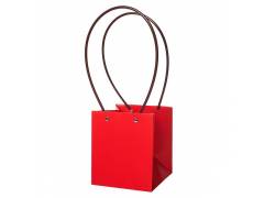 Сумка с пластиковыми ручками 13*13*15cm, цв. красный