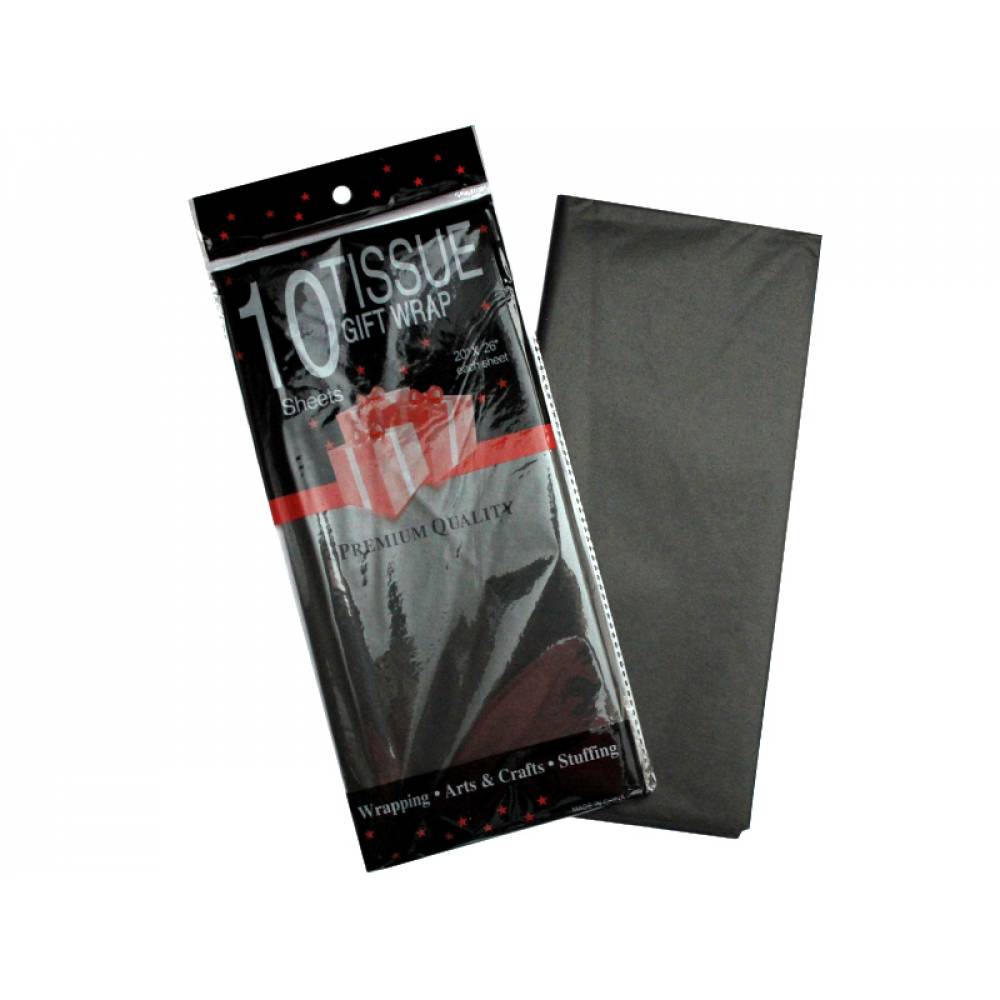 Бумага Тишью 50 х 65 см ( в упаковке 10 листов) черная