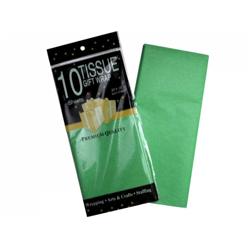 Бумага Тишью 50 х 65 см ( в упаковке 10 листов) зеленая