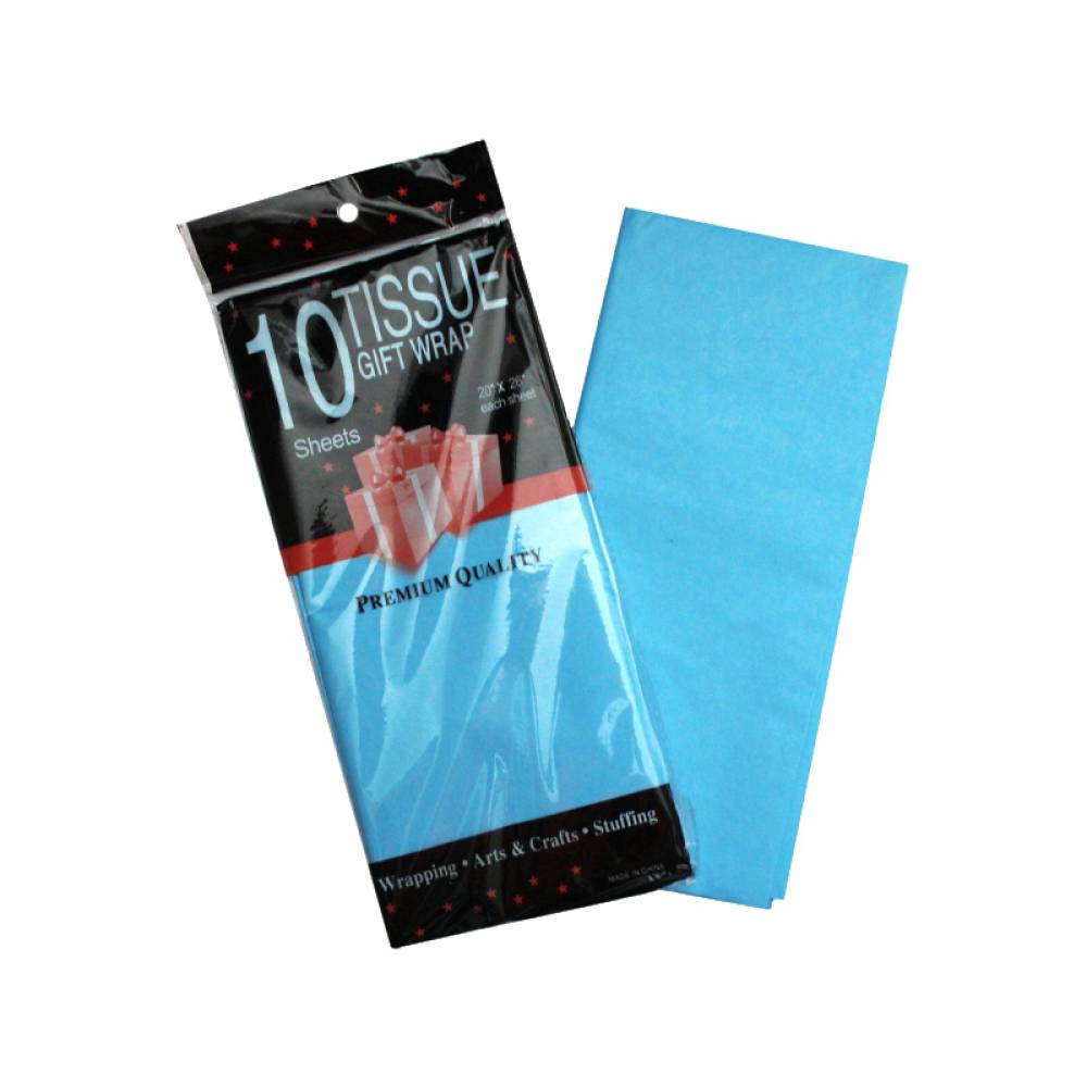 Бумага Тишью 50 х 65 см ( в упаковке 10 листов)цв.темно-голубой