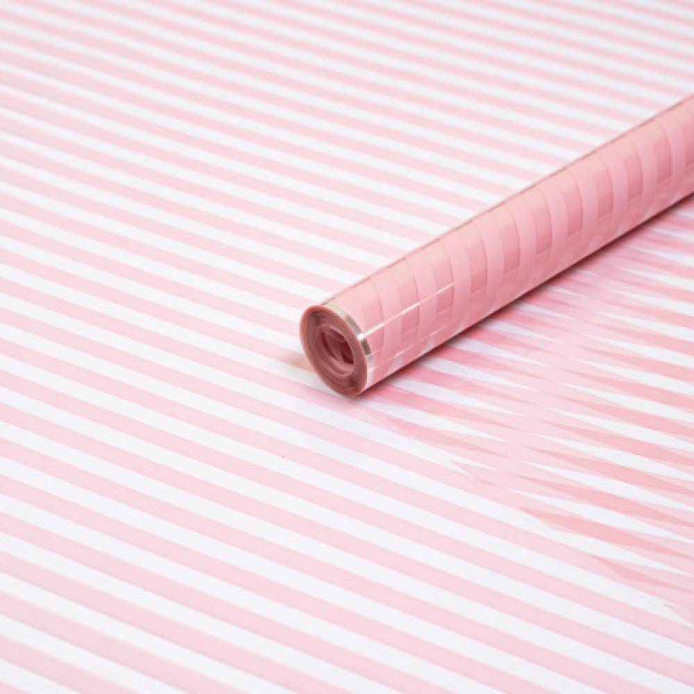 Пленка прозрачная с рисунком  Диагональ Нежно-розовый 70см 200гр
