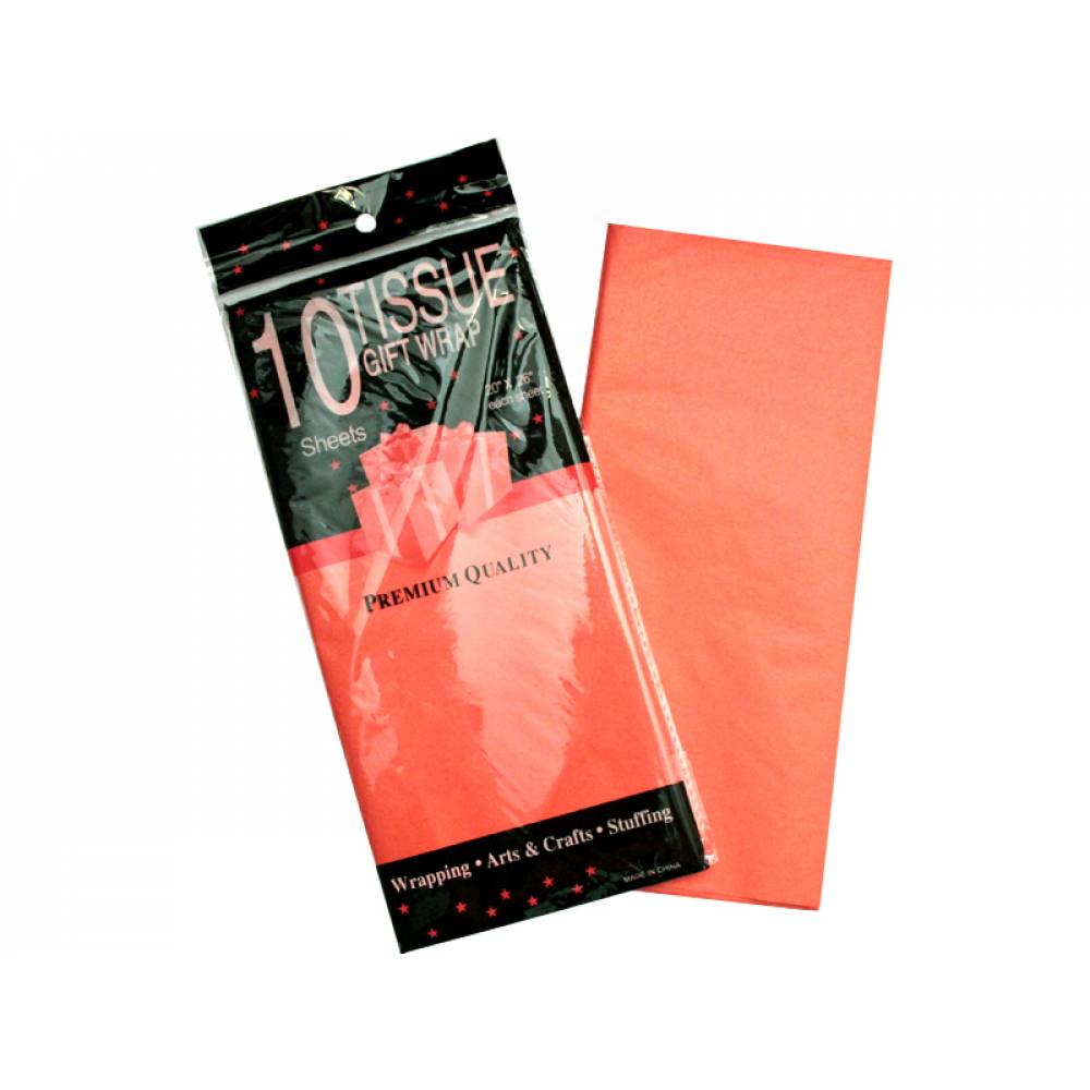Бумага Тишью 50 х 65 см ( в упаковке 10 листов)оранжевая