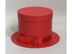Коробка «Шляпный цилиндр», 22(15,5)х13 см, 1 шт., красный