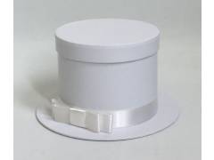 Коробка «Шляпный цилиндр», 22(15,5)х13 см, 1 шт., белый