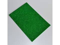 Глиттерный фоамиран 2 мм  40 х 60 см зеленый