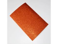 Глиттерный фоамиран 2 мм  40 х 60 см ,оранжевый