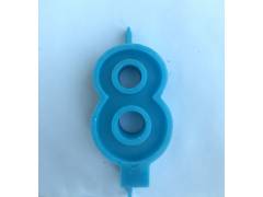 Свеча Цифра  7 см  голубая 8 ( всемь)