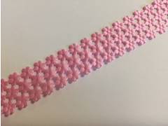 Лента ажурная Цветок 22 мм 5 метров розовая